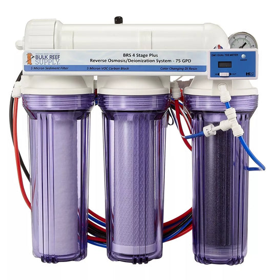 4 Stage 75GPD RO/DI System With Inline TDS and Pressure Gauge